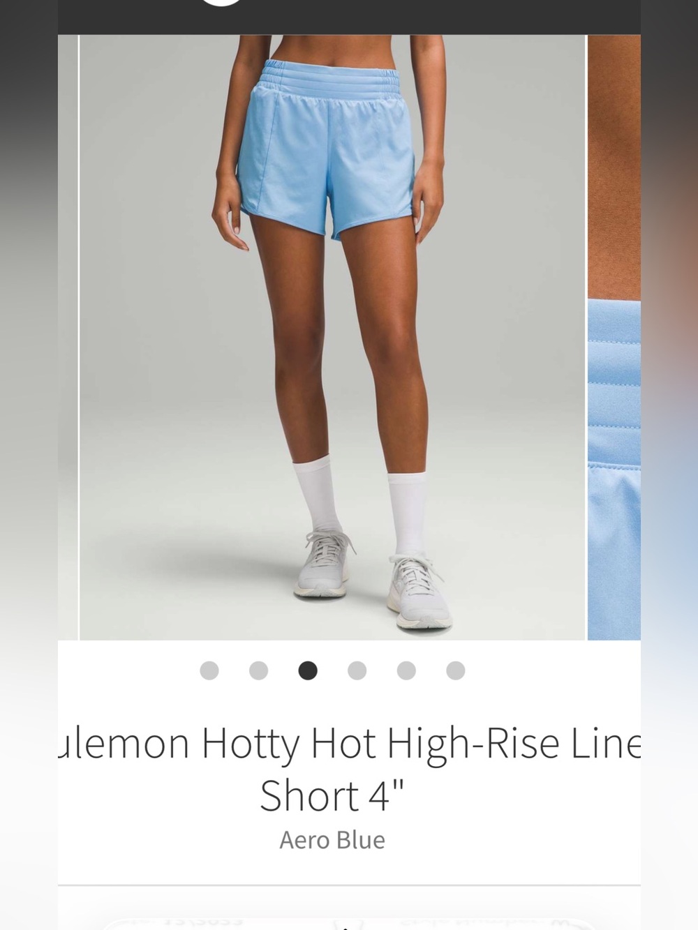 lululemon athletica Light Blue High-Rise Hotty Hot Shorts